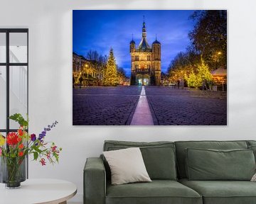 The Waag and the Brink in the evening during Christmas