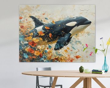 Ocean Blossom - Orca among Wildflowers by Eva Lee