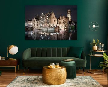 Reflexionen in Brügge im winterlichen Abendrot von Daan Duvillier | Dsquared Photography