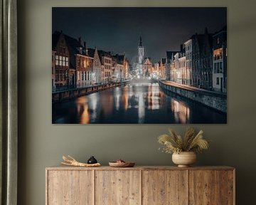 Zicht op het Jan van Eyckplein tijdens Brugge Wintergloed van Daan Duvillier | Dsquared Photography