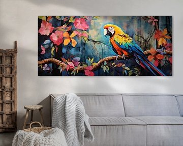 Tropical Splendour | Tropical Bird Painting by De Mooiste Kunst