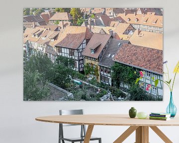 Quedlinburg, ville classée au patrimoine mondial - Maisons à colombages sur la colline du château sur t.ART