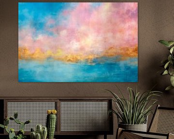 Abstract, zee en wolken, peach fuzz van Joriali Abstract