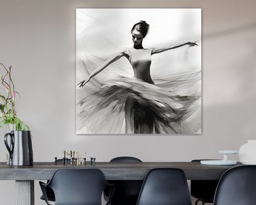 Ballerina in zwart wit van Lauri Creates