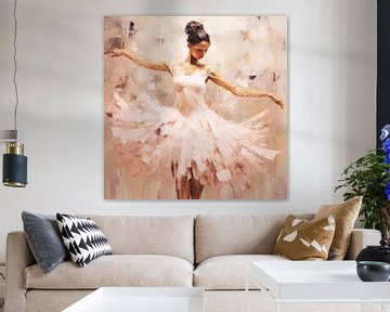 Impressionistische ballerina in roze van Lauri Creates