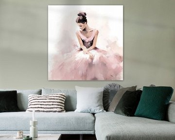 Ballerine assise en rose sur Lauri Creates