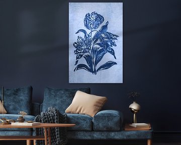 Tulip in Delft blue. by Alie Ekkelenkamp