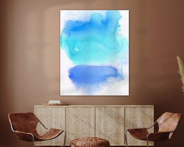Abstract colorful watercolor in blue colors. by Dina Dankers