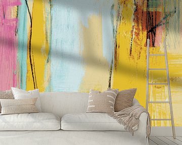 Kleurenlied 44 geel abstract van Claudia Gründler