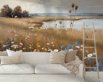 Landschap met bloemen in de lente van Studio Allee