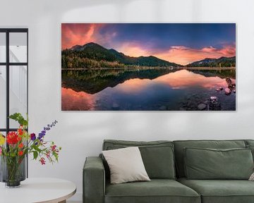 Le lac Spitzingsee en Bavière dans la belle lumière du matin sur Voss Fine Art Fotografie