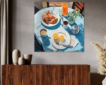Blue breakfast croissant by studio snik.