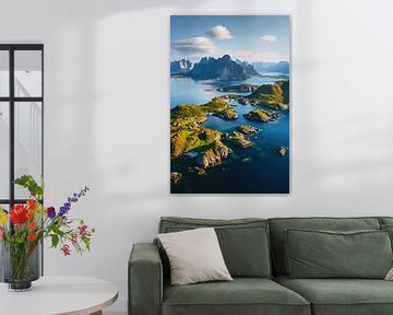 Dromerig Noorwegen van bovenaf van fernlichtsicht