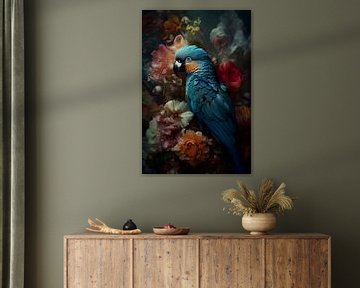 Parrot among the Flowers by But First Framing