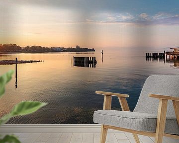 Panorama sunrise in Langenargen on Lake Constance by Werner Dieterich