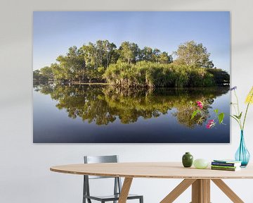 Kalme reflectie in Kakadu Australie van Laura Krol