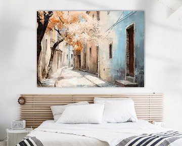 Street blossom | Blossom Vue de la rue sur Peinture Abstraite