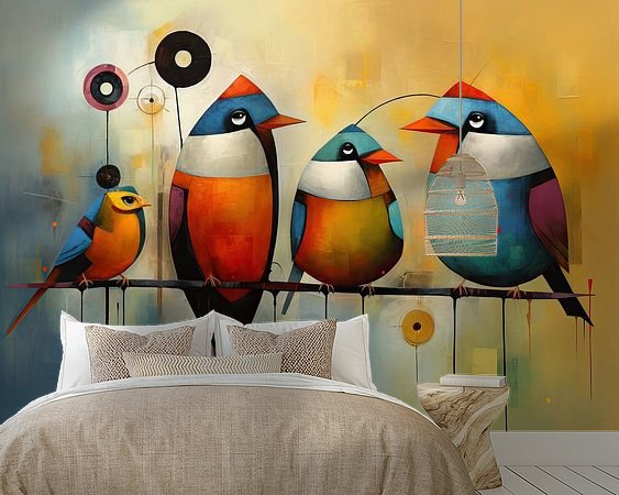 Voorbeeld van het werk in een kamer