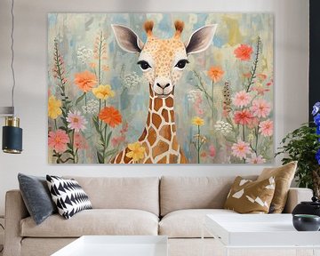 Blühende Giraffe von Wunderbare Kunst