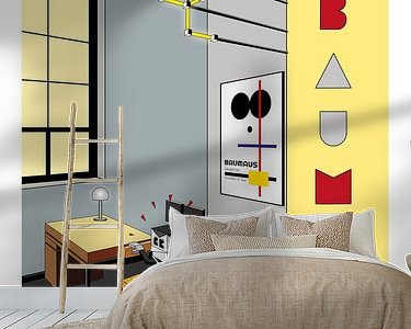 Voorbeeld van het werk in een kamer