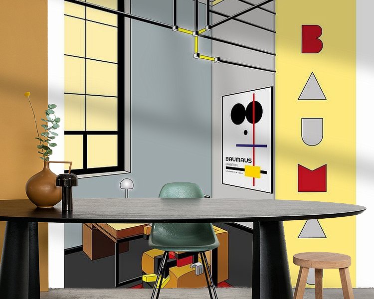 Voorbeeld van het werk in een kamer