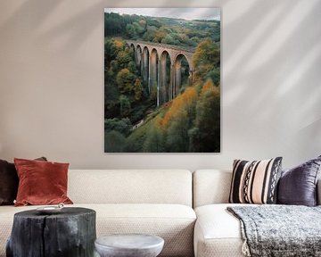 Viaduct in een prachtig landschap van fernlichtsicht