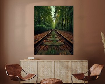 Treinroute door het bos
