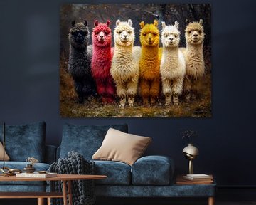 Alpaca grappig en kleurrijk van Max Steinwald