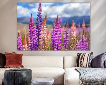 Des lupins dans un paysage de rêve