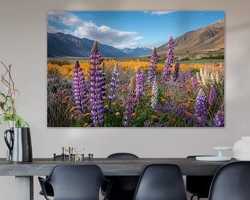 Des lupins dans un paysage de rêve
