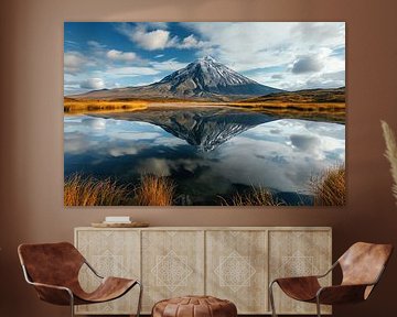 Bergpanorama met reflectie