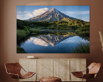 Bergpanorama met reflectie
