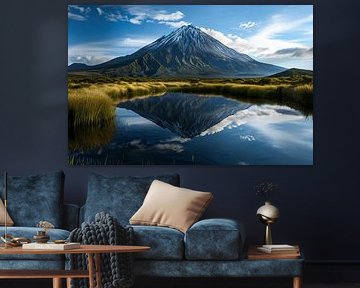 Bergpanorama met reflectie
