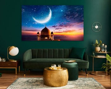 Moskee met sterrenhemel van Mustafa Kurnaz