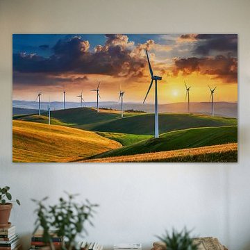 Windturbines in het landschap