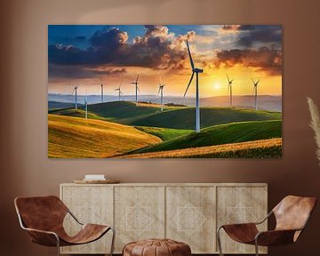 Windturbines in het landschap van Mustafa Kurnaz