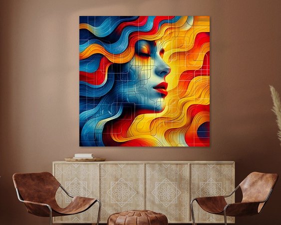 Voorbeeld van het werk in een kamer