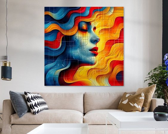 Voorbeeld van het werk in een kamer