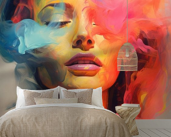 Voorbeeld van het werk in een kamer