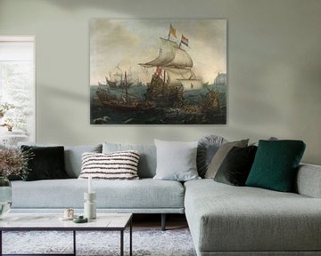 Seeschlacht Malerei - Hendrik Cornelisz