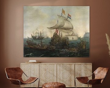 VOC Zeeslag schilderij. Schilderijen uit de Gouden Eeuw van Nederland