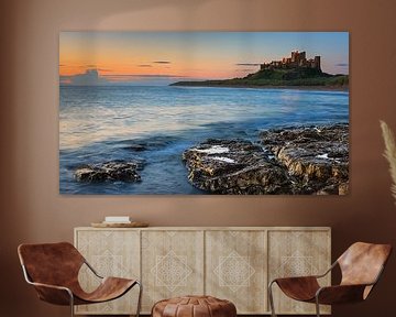 Zonsopkomst bij het kasteel van Bamburgh van Henk Meijer Photography