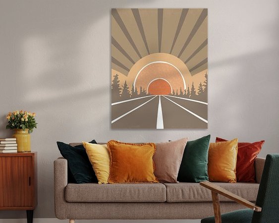 Voorbeeld van het werk in een kamer