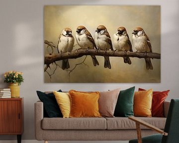Spatzen von Blickfänger Gemälde