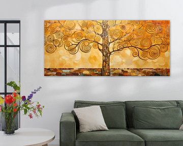 Gestileerde Herfstboom | Herfstboom Schilderij van Abstract Schilderij