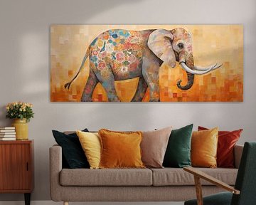 Eléphant floral sur Art Merveilleux