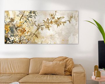 Beige Bloemen Taupe Beige bloemen van De Mooiste Kunst