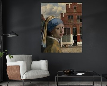 Meisje met de parel- Straatje van Vermeer van Digital Art Studio