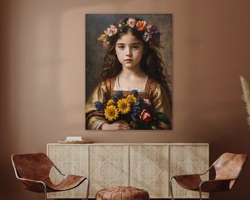 Renaissance bloemen meisje van Jolique Arte