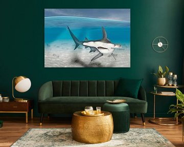 A Great Hammerhead Shark, Sphyrna mokarran by Urft Valley Art